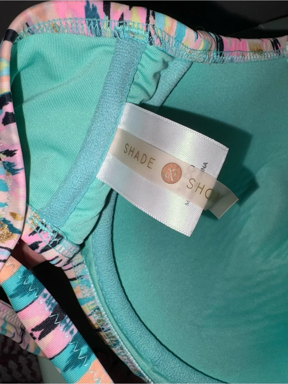 Shade & Shore Pink Multi-Print Bikini Top